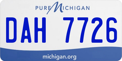 MI license plate DAH7726