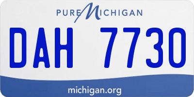 MI license plate DAH7730
