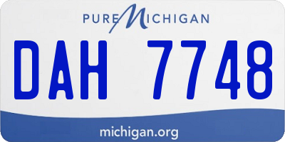 MI license plate DAH7748