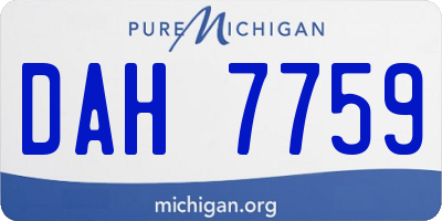 MI license plate DAH7759