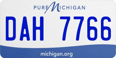 MI license plate DAH7766