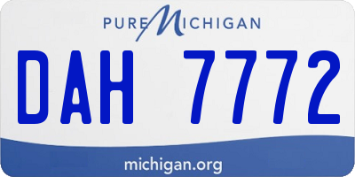 MI license plate DAH7772