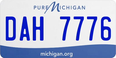MI license plate DAH7776