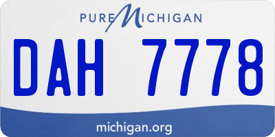 MI license plate DAH7778