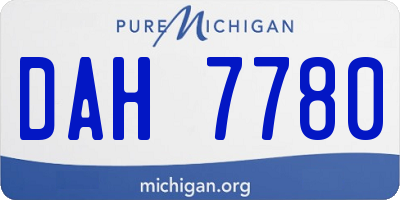MI license plate DAH7780