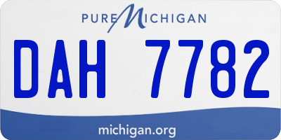 MI license plate DAH7782