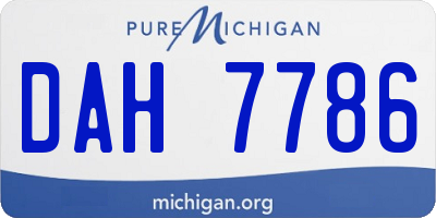 MI license plate DAH7786