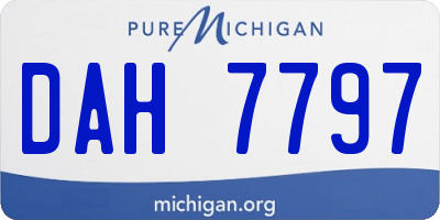 MI license plate DAH7797