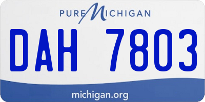 MI license plate DAH7803