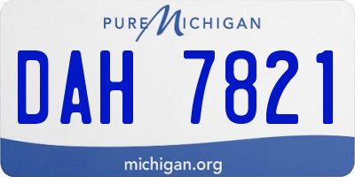 MI license plate DAH7821