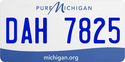 MI license plate DAH7825