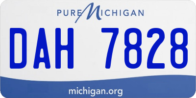 MI license plate DAH7828
