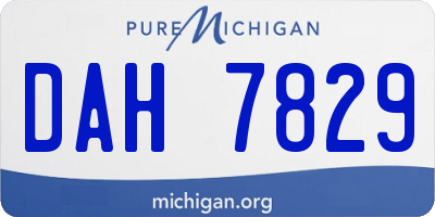 MI license plate DAH7829