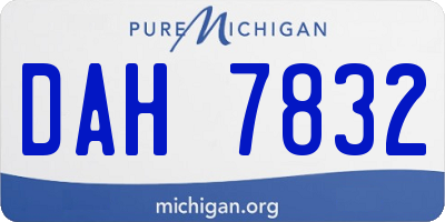 MI license plate DAH7832