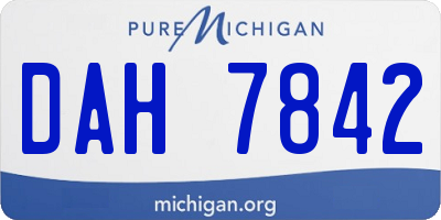 MI license plate DAH7842