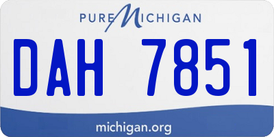 MI license plate DAH7851