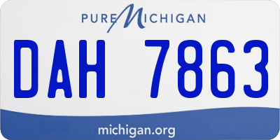 MI license plate DAH7863