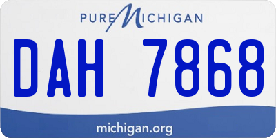 MI license plate DAH7868