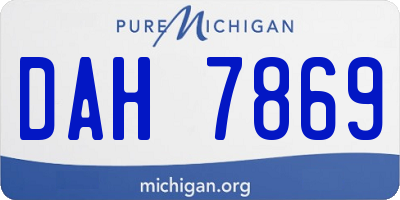 MI license plate DAH7869