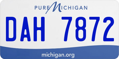 MI license plate DAH7872