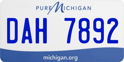 MI license plate DAH7892
