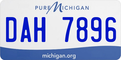 MI license plate DAH7896