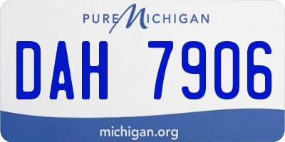 MI license plate DAH7906