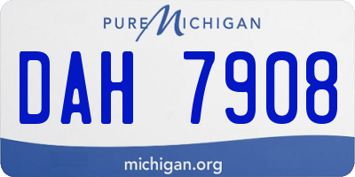 MI license plate DAH7908