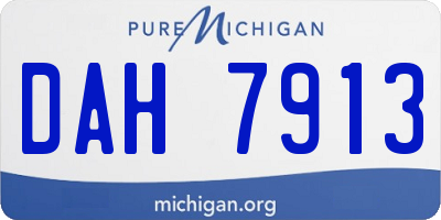 MI license plate DAH7913