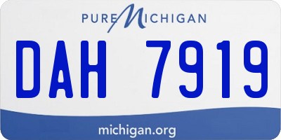 MI license plate DAH7919