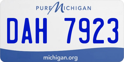 MI license plate DAH7923
