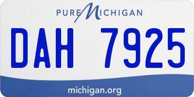 MI license plate DAH7925