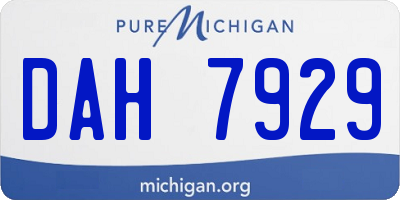 MI license plate DAH7929