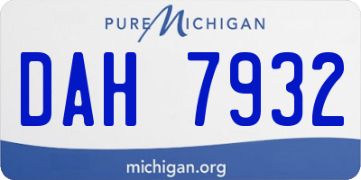 MI license plate DAH7932