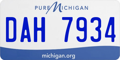 MI license plate DAH7934