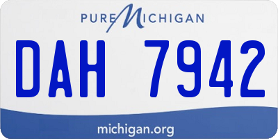 MI license plate DAH7942
