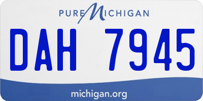 MI license plate DAH7945