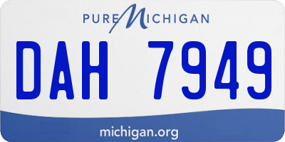 MI license plate DAH7949