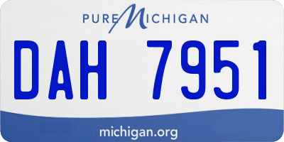 MI license plate DAH7951