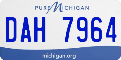 MI license plate DAH7964