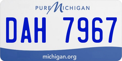 MI license plate DAH7967
