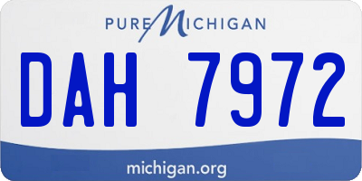 MI license plate DAH7972