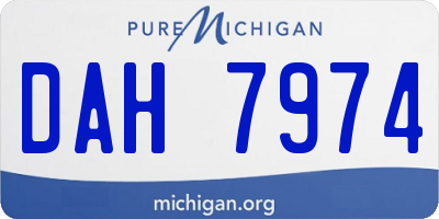 MI license plate DAH7974