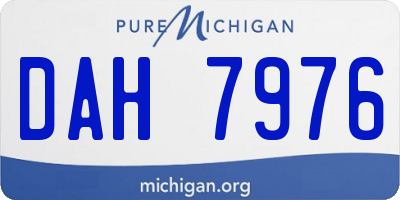 MI license plate DAH7976