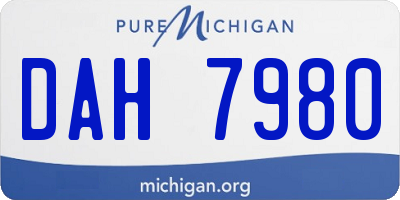 MI license plate DAH7980