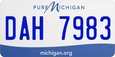 MI license plate DAH7983