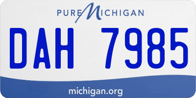 MI license plate DAH7985