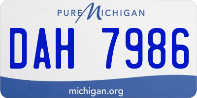 MI license plate DAH7986