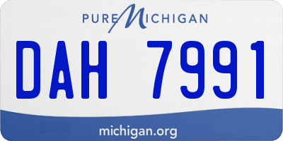 MI license plate DAH7991