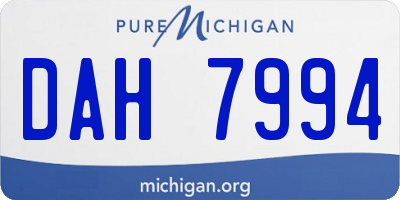 MI license plate DAH7994